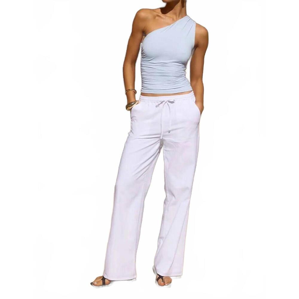 NEW RUNWAY sabino drawstring pants in white